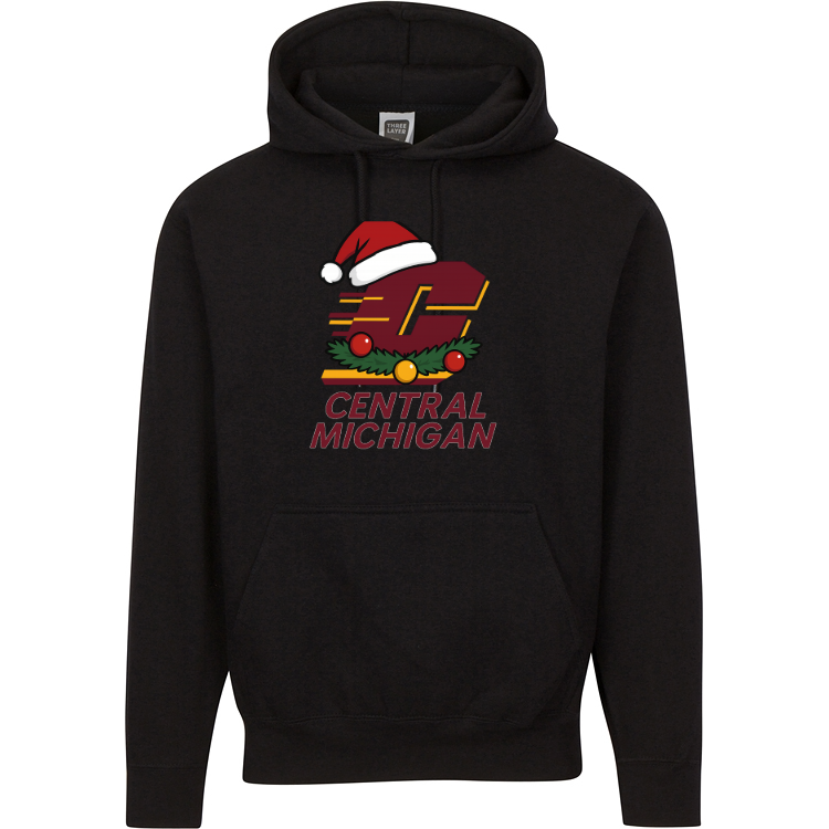 Central Michigan University Holiday Hoodie | Santa Hat Christmas Sweatshirt | Chippewa Spirit Apparel