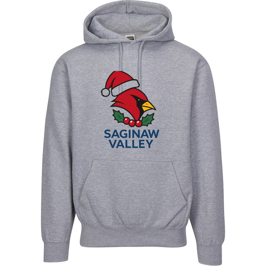 Saginaw Valley State University Holiday Hoodie | Santa Hat Christmas Sweatshirt | Cardinal Spirit Apparel