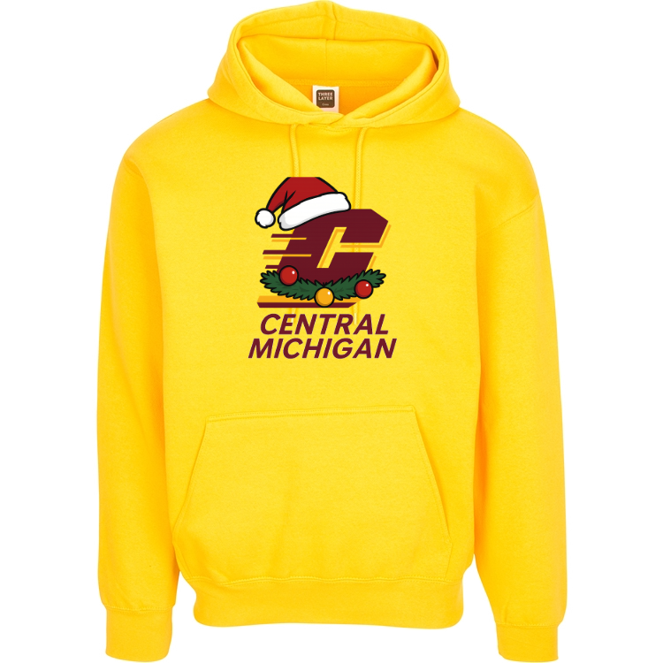 Central Michigan University Holiday Hoodie | Santa Hat Christmas Sweatshirt | Chippewa Spirit Apparel