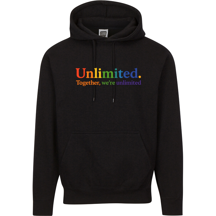 Unlimited Pride Hoodie | Rainbow Unity Sweatshirt | Together We’re Unlimited