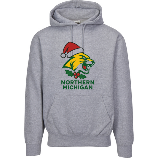 Northern Michigan University Holiday Hoodie | Santa Hat Christmas Sweatshirt | Wildcat Spirit Apparel