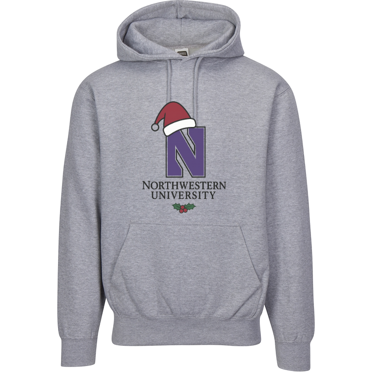 Northwestern University Holiday Hoodie | Santa Hat Christmas Sweatshirt | Wildcat Spirit Apparel