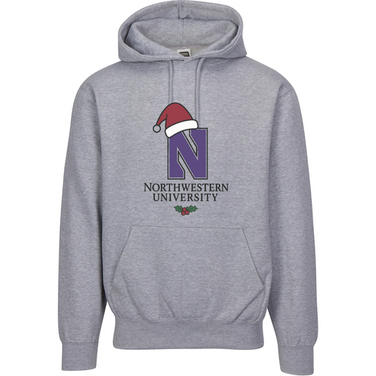 Northwestern University Holiday Hoodie | Santa Hat Christmas Sweatshirt | Wildcat Spirit Apparel