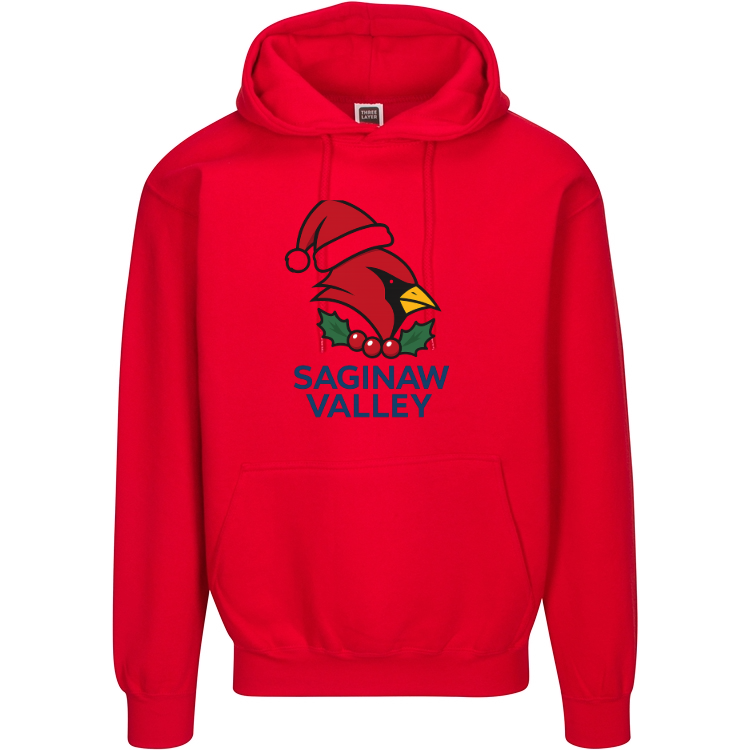 Saginaw Valley State University Holiday Hoodie | Santa Hat Christmas Sweatshirt | Cardinal Spirit Apparel